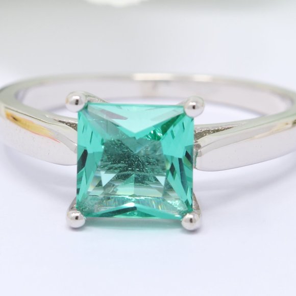 Silverbridaljewelry Jewelry - 2.00 Carat Cushion Cut Solitaire Paraiba Tourmalin